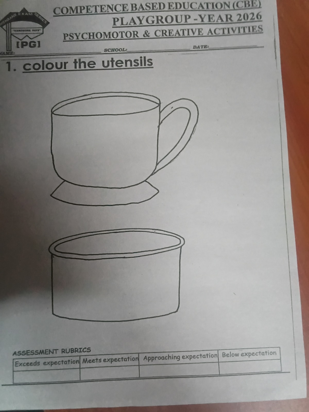 Primary School Exam item 2